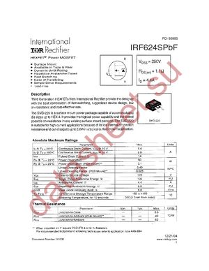 IRF624SPBF datasheet  